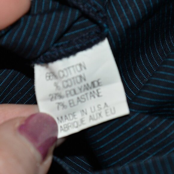Theory Navy Pinstripe Shirt Dress Sz 2 - Picture 9 of 9